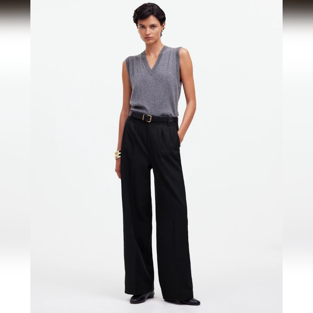 Madewell The Petite Harlow Wide-Leg Pant in Drapey Twill